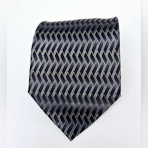 Premium Collection Silk Necktie Purple Gray Geometric Business Tie